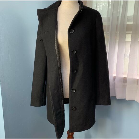 J. Crew Factory Black Wool Bow Coat Size 4 - Picture 8 of 12